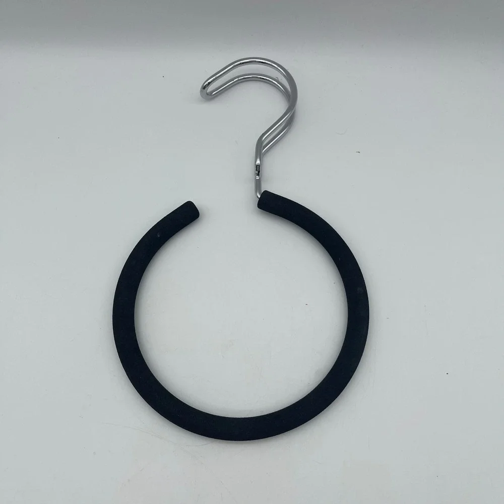 Black Tie, Belt, Scarf Hanger Non-Slip Accessory Loop Chrome Hook Organizer